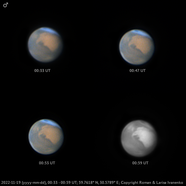 Планета Марс 19 ноября 2022 года